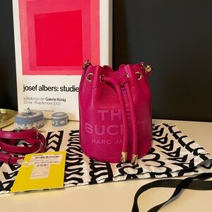 Marc Jacobs Pink Mini Bucket Bag with Gold Hardware